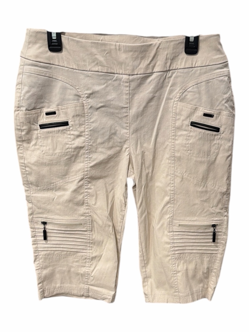 Jamie Sadock Skinnylicious Knee Capri Golf Pants Size 12 Beige Pull-On - Picture 2 of 6